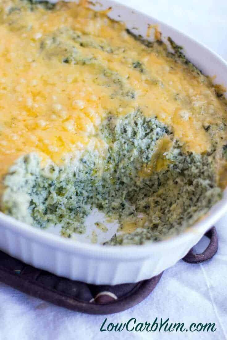 Keto cauliflower mashed potatoes with spinach