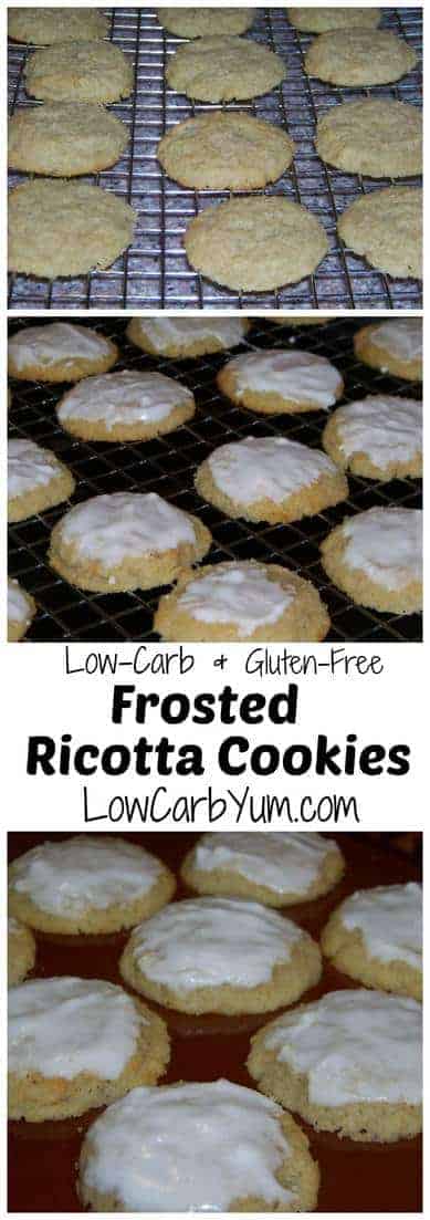 Delicious almond ricotta cheese cookies with a sugar free almond paste on top. Perfect gluten free cookies for the holidays or just a yummy keto snack! #keto #lowcarb | LowCarbYum.com
