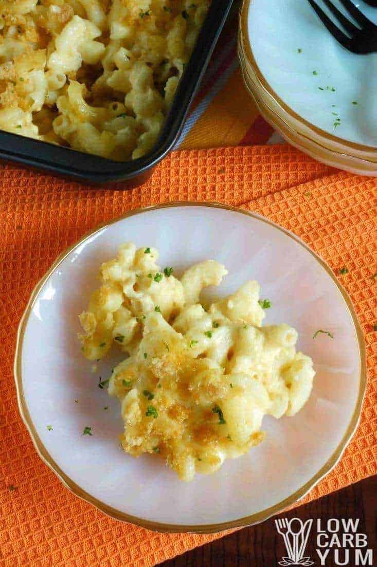 serving low carb macaroni and cheese
