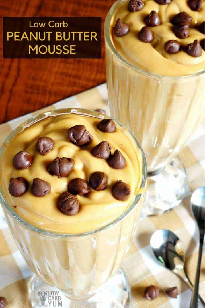 Low carb and sugar free easy peanut butter mousse