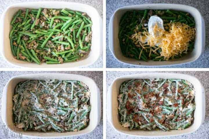 preparing gf green bean casserole