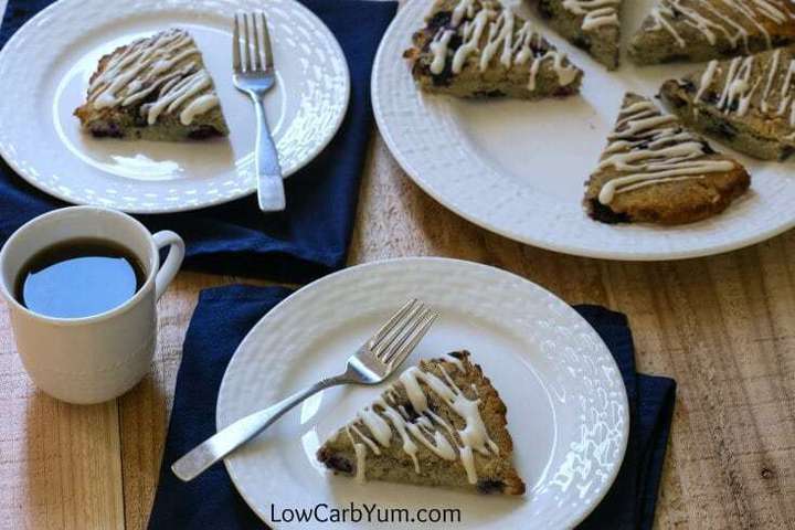 Low carb blueberry coconut flour scones