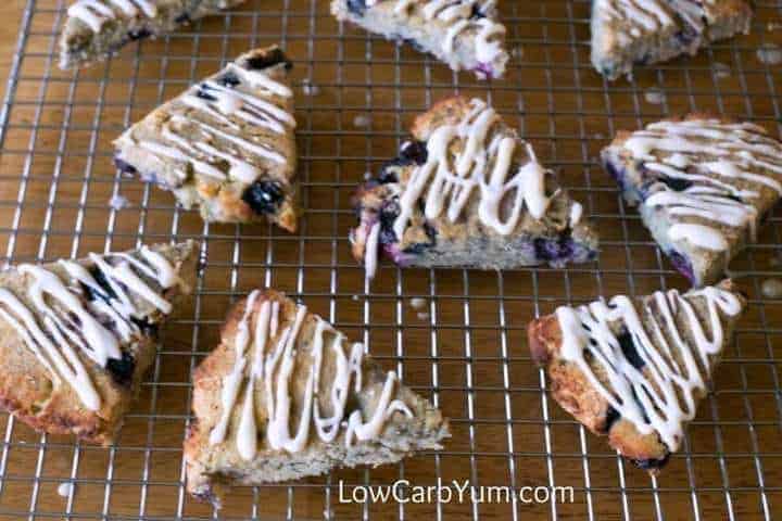Low carb blueberry coconut flour scones