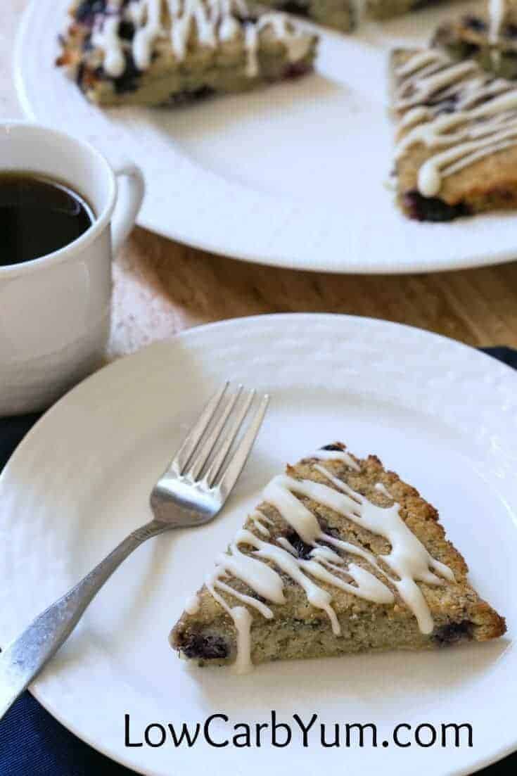 Low carb blueberry coconut flour scones