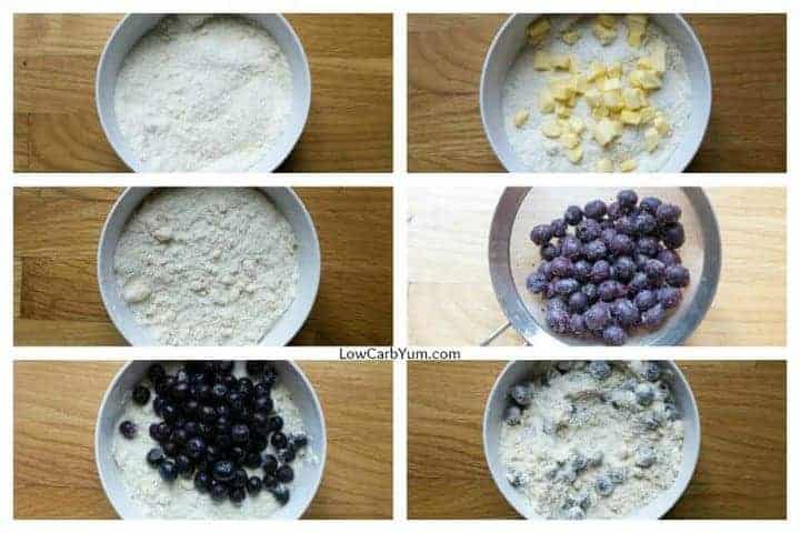 Low carb blueberry coconut flour scones