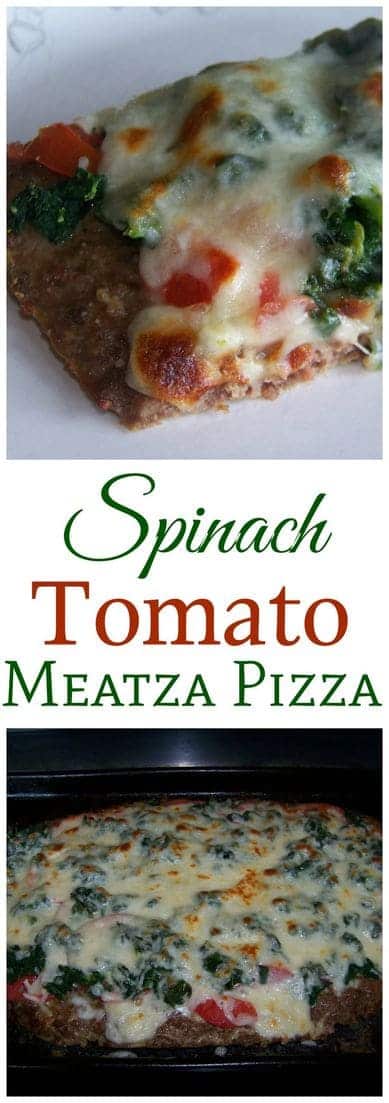 Spinach Tomato Meatza Pizza - Low Carb Paleo | Low Carb Yum