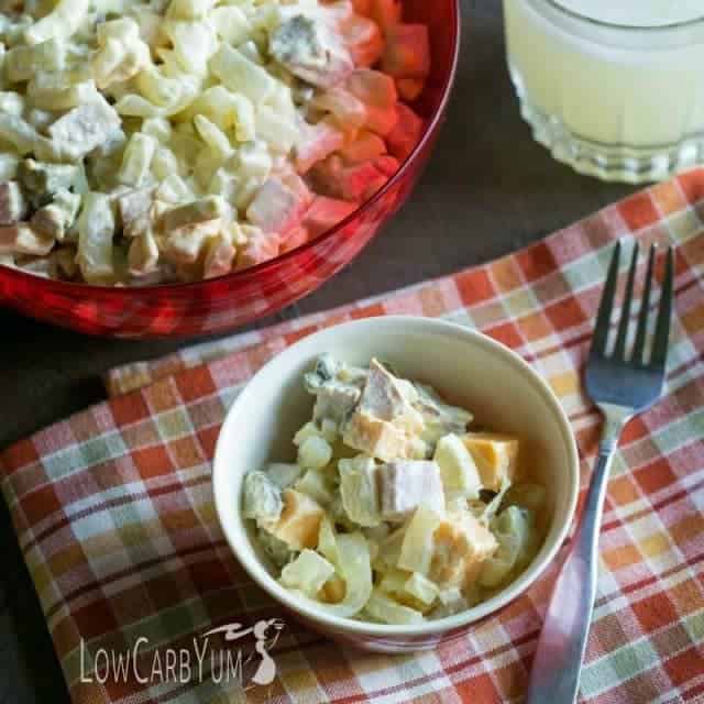 Ham and Cheese Macaroni Salad - Gluten Free | Low Carb Yum