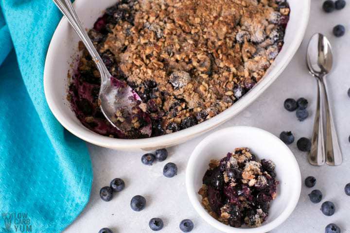 Healthy Gluten Free Blueberry Crisp - Low Carb | Low Carb Yum