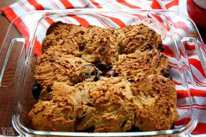 Baked gluten free cherry cobbler