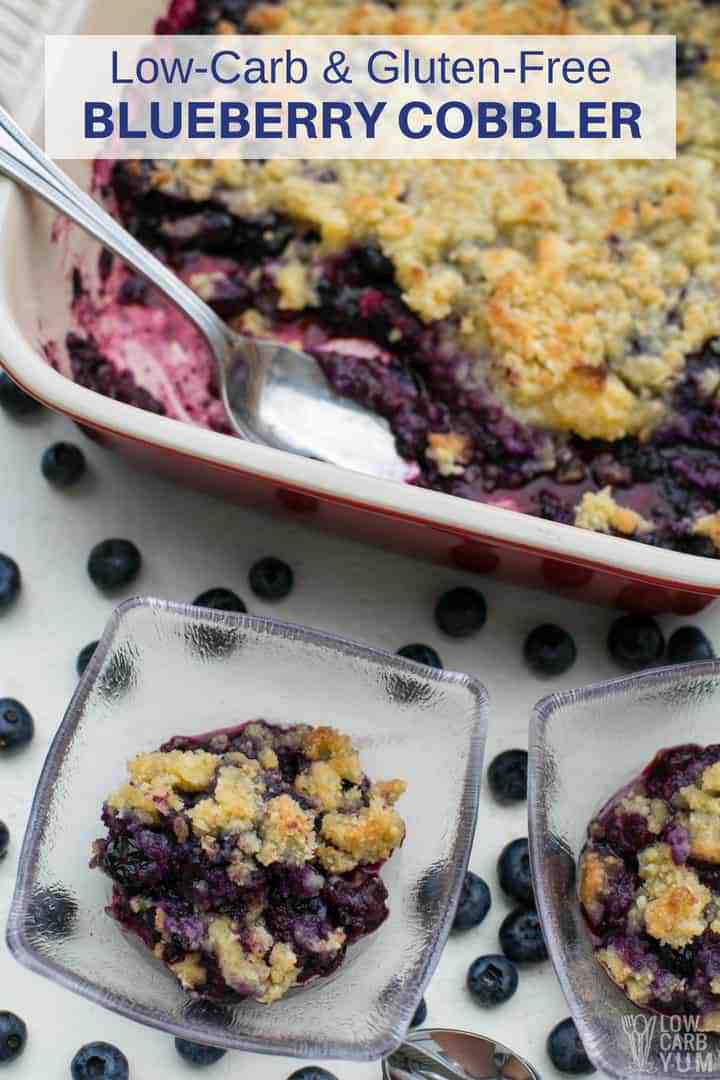 Low carb blueberry cobbler dessert recipe