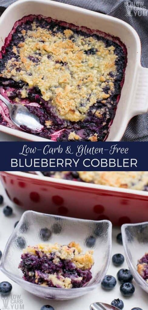 Low carb gluten free blueberry cobbler dessert recipe