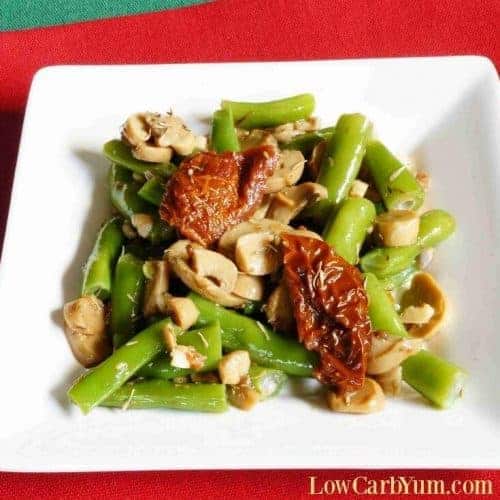Sautéed Green Beans with Mushrooms | Low Carb Yum