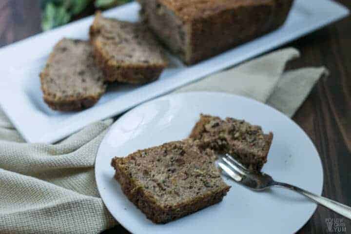 Low carb zucchini bread slice