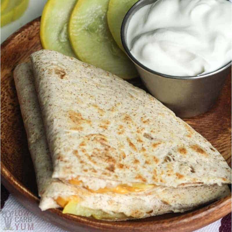 Yellow Squash Low Carb Quesadilla