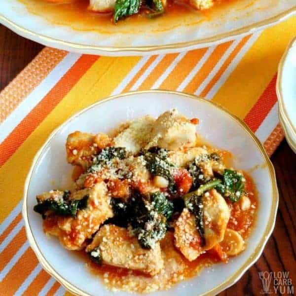 Chicken Spinach Tomato Dish Made in One Pot Low Carb Yum