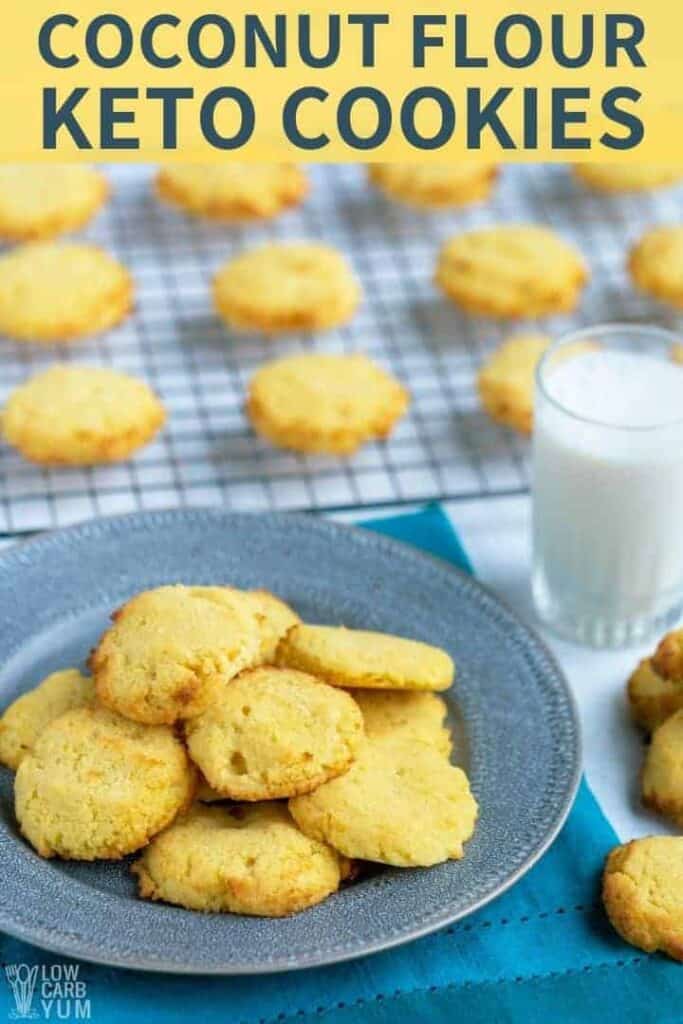 coconut flour sugar cookie with milk in glass