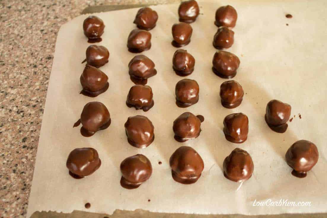 sugar-free low carb chocolate truffles dipped