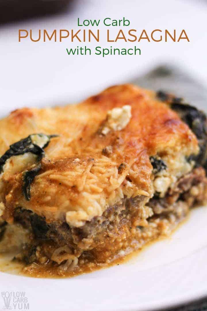 Pumpkin Lasagna Recipe with Spinach - Low Carb Yum