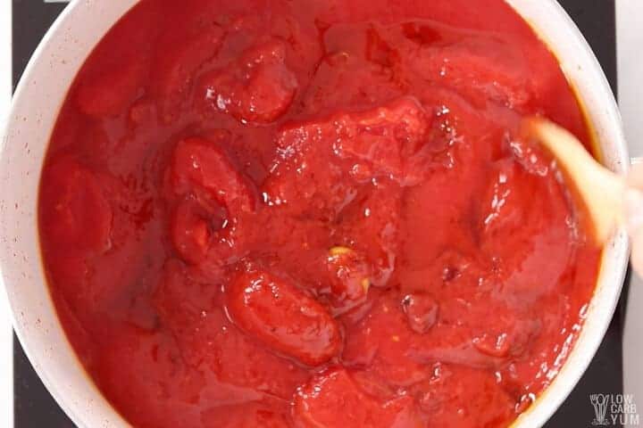 cooking peeled plum tomatoes