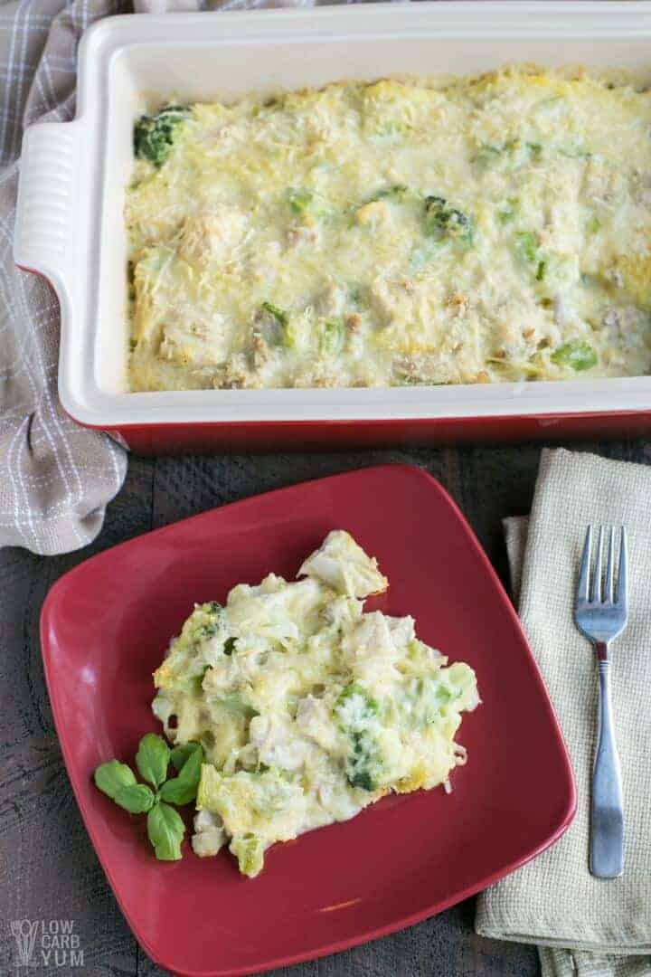 Easy Chicken Tetrazzini Casserole with Spaghetti Squash | Low Carb Yum