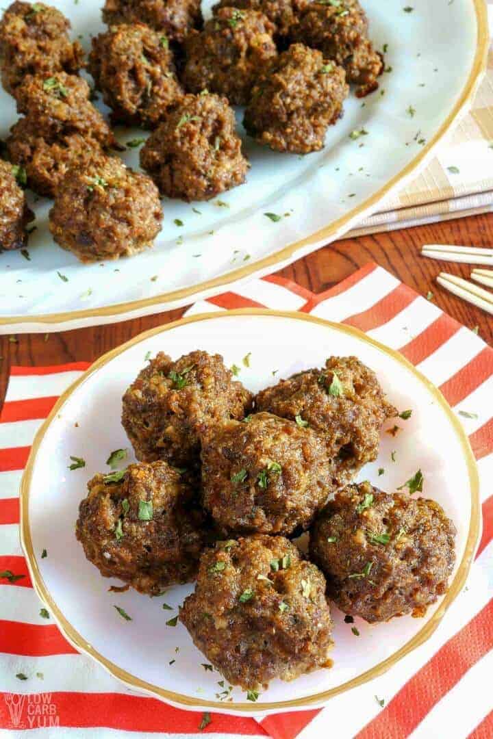 Baking nearly carb free meatballs