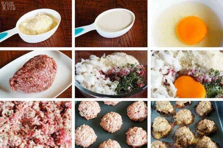Making nearly carb free meatballs