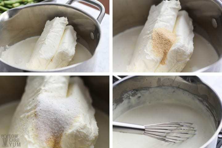 Making the cream cheese sauce