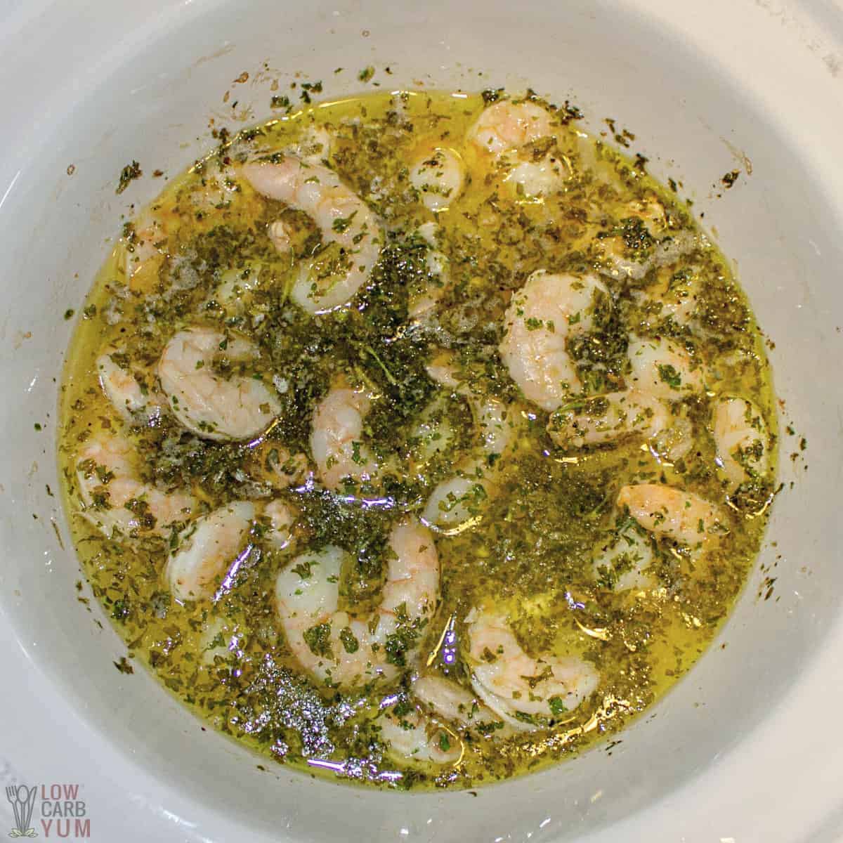 cooked shrimp in crock pot.