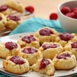 Gluten free thumbprint cookies with low carb raspberry jam