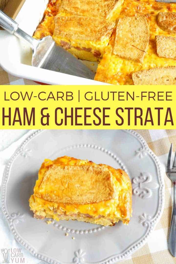 low-carb ham and cheese strata