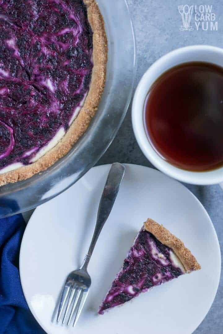 Low carb blueberry swirl keto cheesecake recipe 