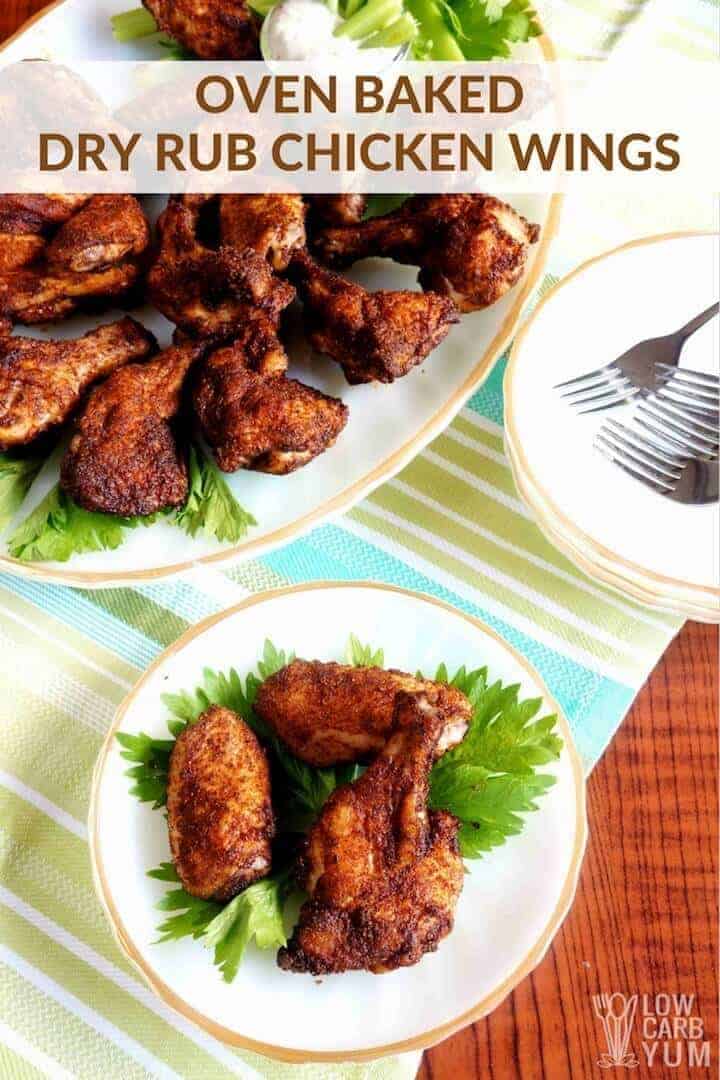 Spicy Dry Rub Chicken Wings - Oven Baked Recipe | Low Carb Yum