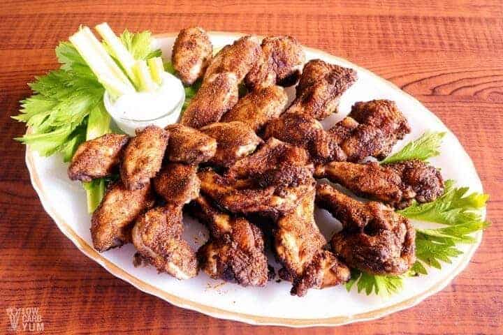 Platter of dry rub chicken wings