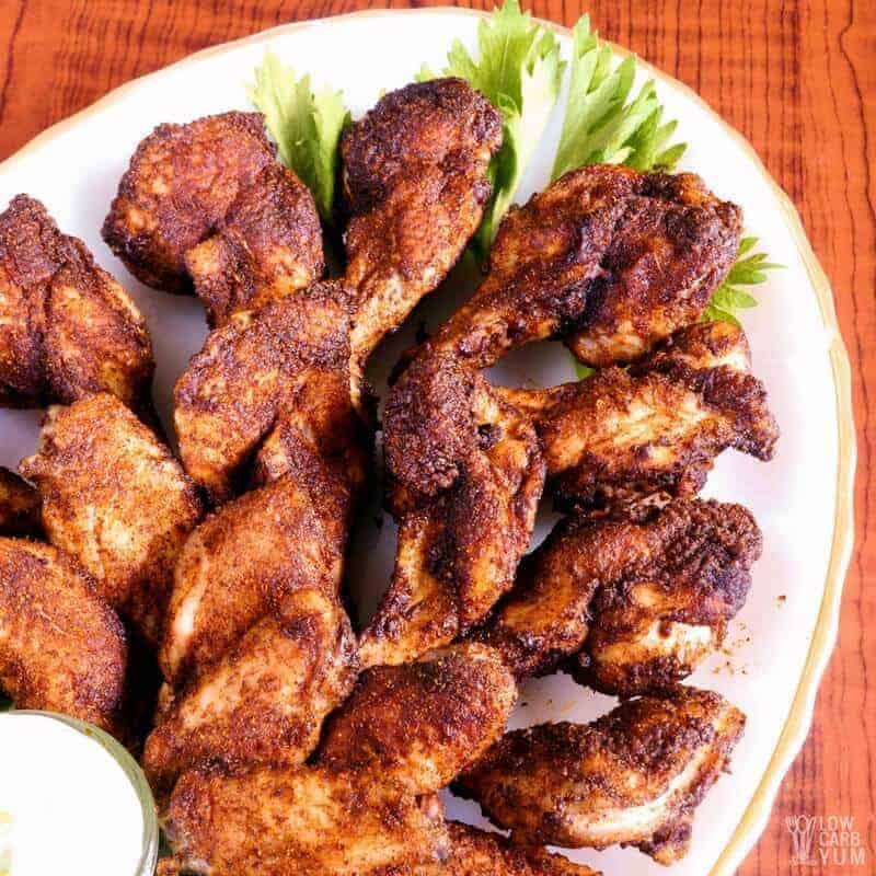 Spicy Dry Rub Chicken Wings Oven Baked Recipe Low Carb Yum