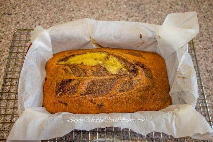 Baked low carb gluten free cinnamon bread