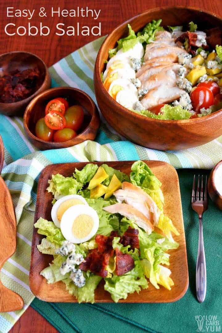 Healthy Cobb Salad Recipe With Chicken Keto Low Carb Low Carb Yum