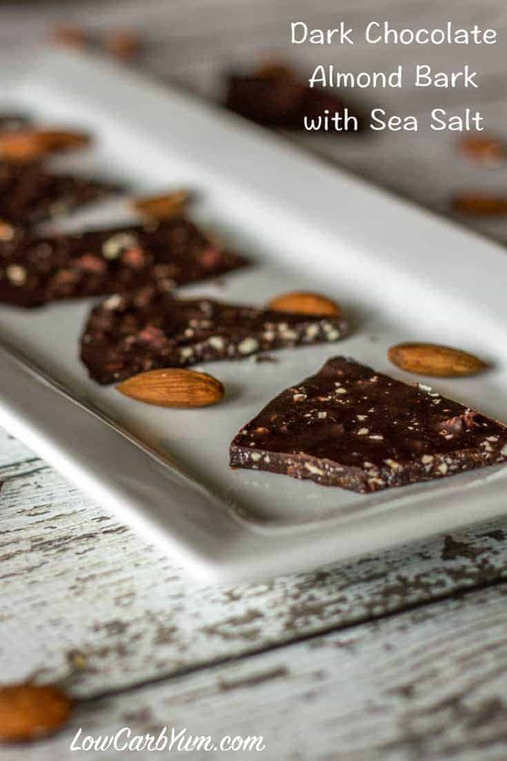 low carb dark chocolate almond bark with sea salt recipe