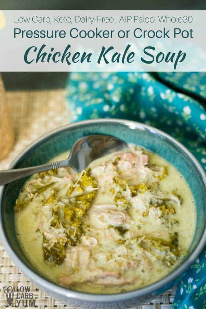 AIP paleo Crock Pot or pressure cooker chicken kale soup