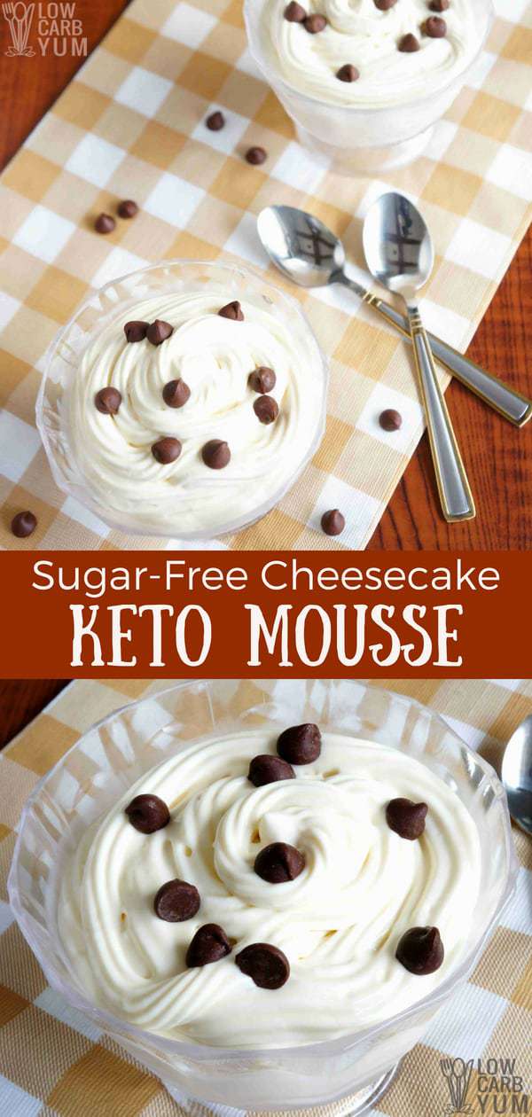 A light and airy sugar free cheesecake keto mousse recipe that's quick and easy to prepare. This low carb dessert is great with chocolate or fruit sauce.