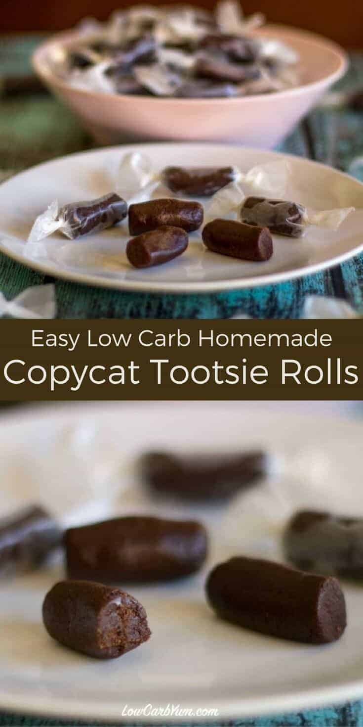 This easy to make VitaFiber tootsie roll recipe uses stevia and an all natural high fiber sweetener. You won't believe there's no sugar added. #lowcarbcandy #nosugar #highfiber #lowcarb #lowcarbsweets | LowCarbYum.com