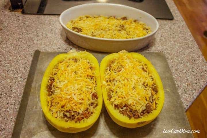 How to make chili cheese stuffed spaghetti squash recipe