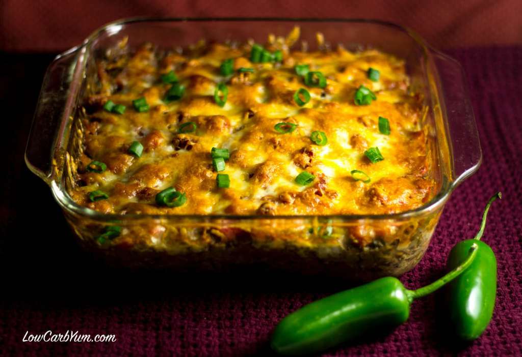 Southwest casserole with ground beef and beans