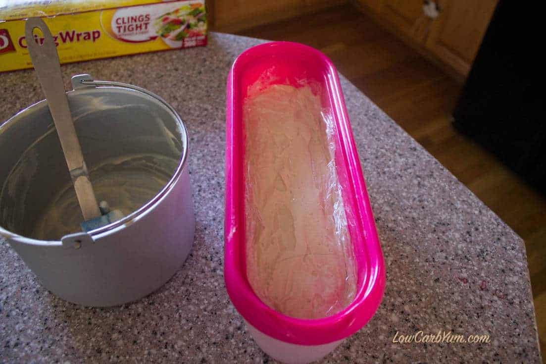 transferring sugar free coffee ice cream freezer container