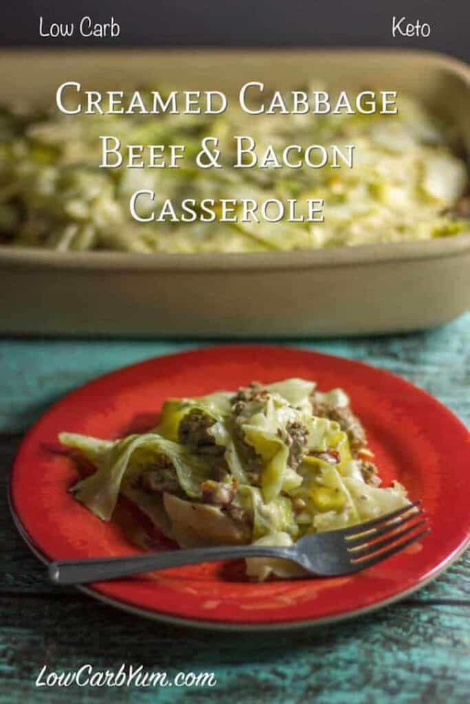 Creamed Cabbage Ground Beef Casserole | Low Carb Yum