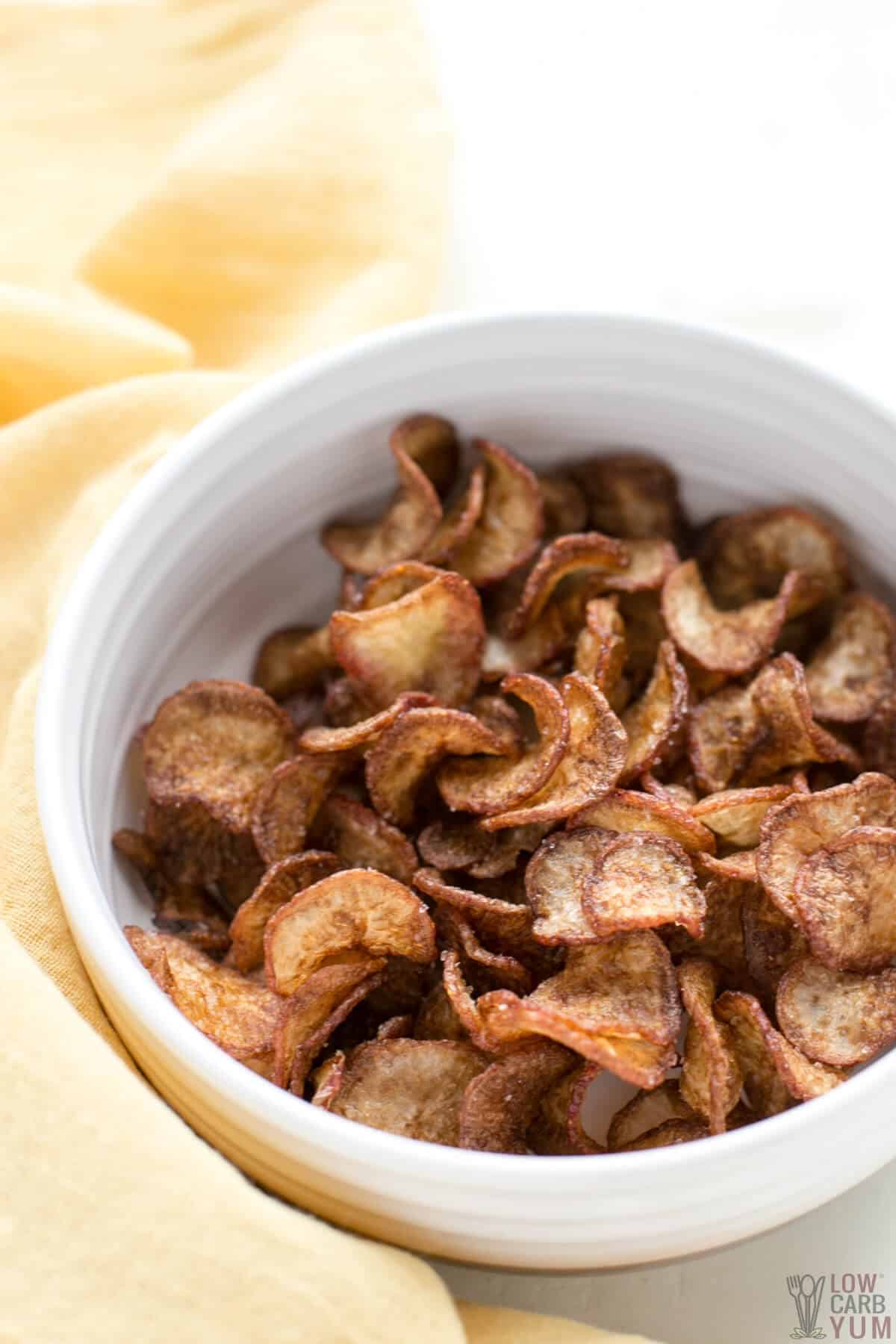 Radish Chips A Perfect Low Carb Snack Low Carb Yum 