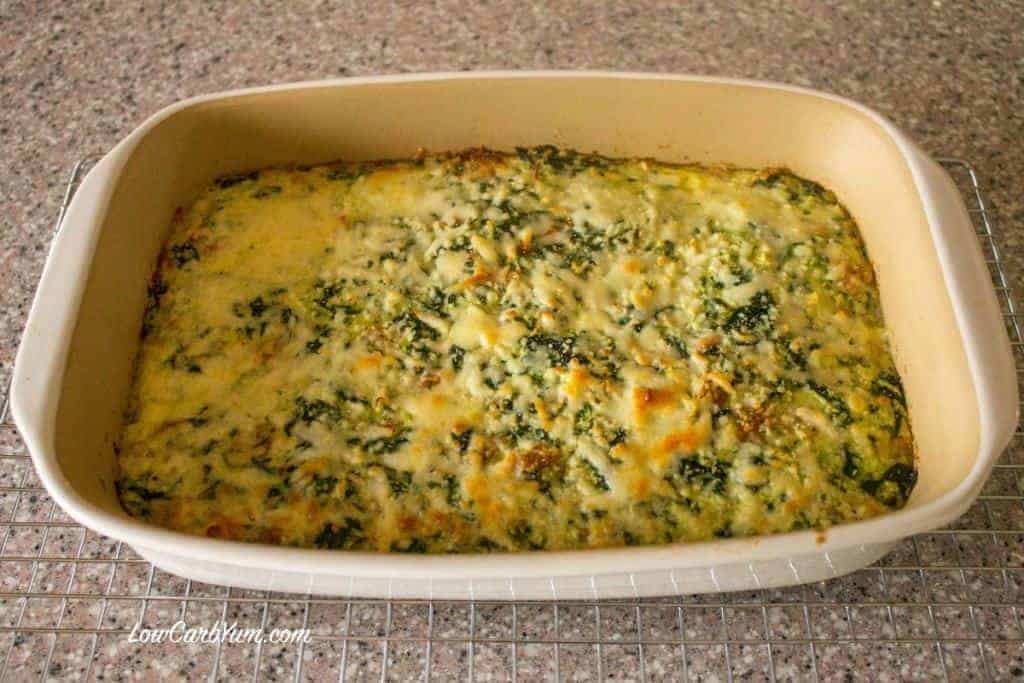 Spinach, Cauliflower Rice and Ham Casserole Low Carb Yum