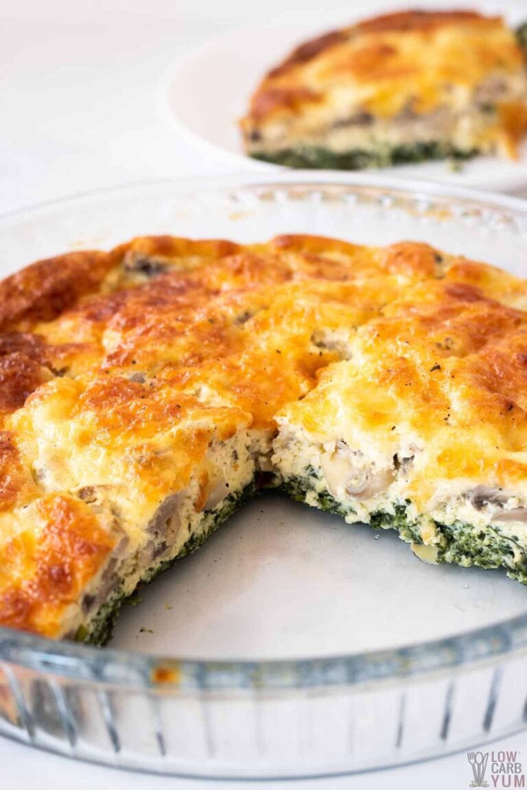 Spinach Mushroom Quiche (Keto) - Low Carb Yum