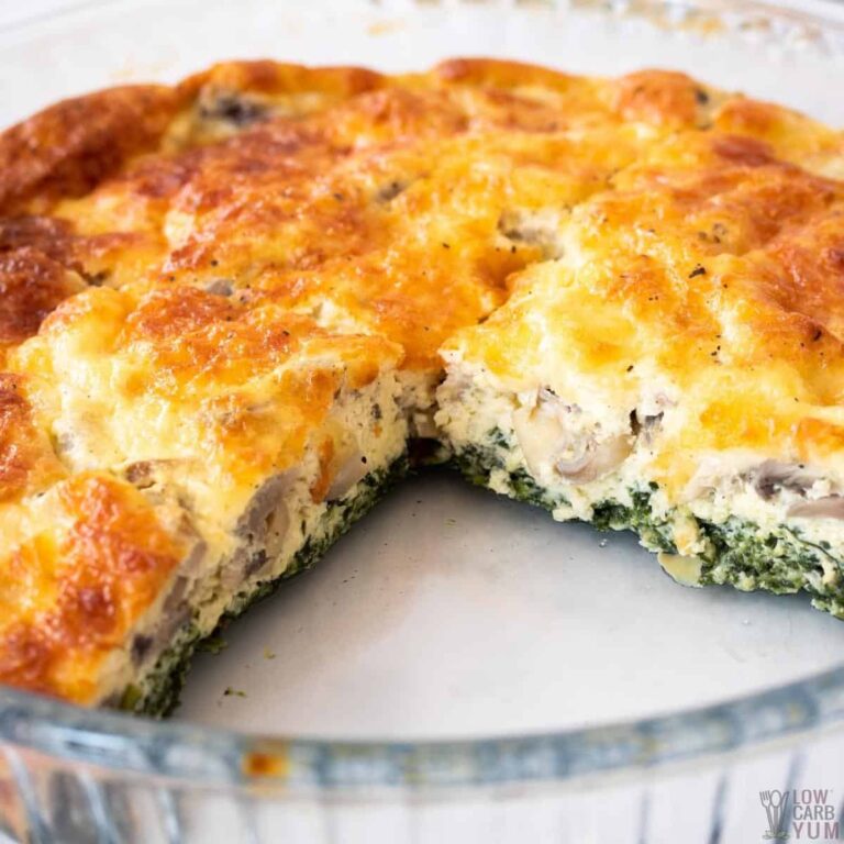 Spinach Mushroom Quiche (Keto) Low Carb Yum