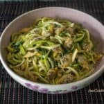 spiralized zucchini noodles white clam sauce
