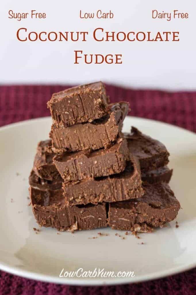Dairy Free Coconut Chocolate Fudge Low Carb Yum
